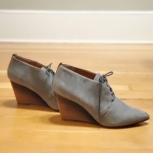Sueded Grey Leather Booties